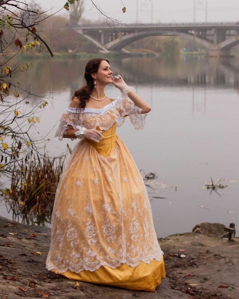 Ukrainian Woman Mila Povoroznyuk Dresses 19th Century Outfits Every Day