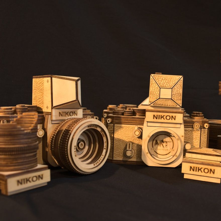 Camera Models By Carving Wood In Detail Phuong Nguyen