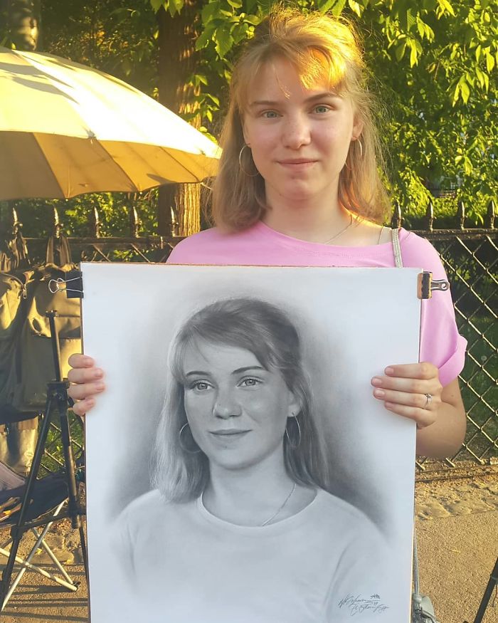 O artista russo Nikolay Yarakhtin desenha retratos realistas em apenas uma hora