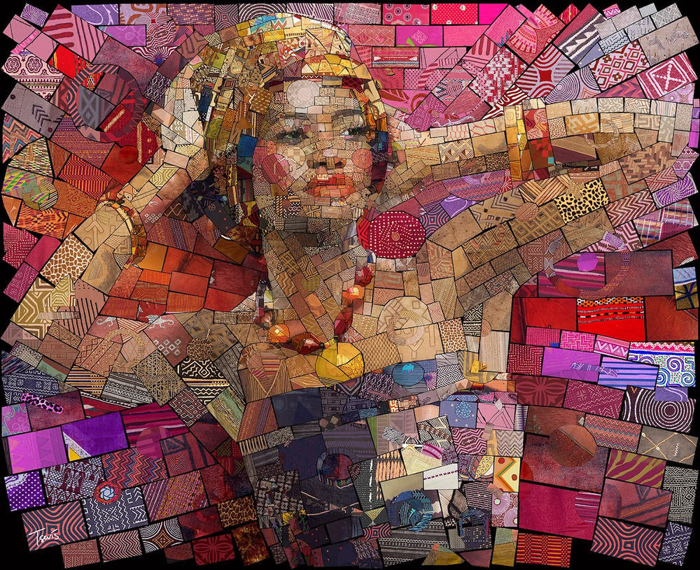 Mosaic Portraits Colorful Patterns From African Culture By Charis Tsevis