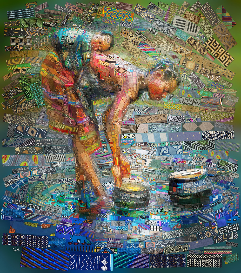 Mosaic Portraits Colorful Patterns From African Culture By Charis Tsevis
