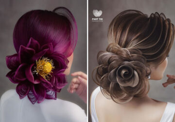 Vietnamese Artist Creates Beautiful Hairstyles That Look Like Ornate Flowers