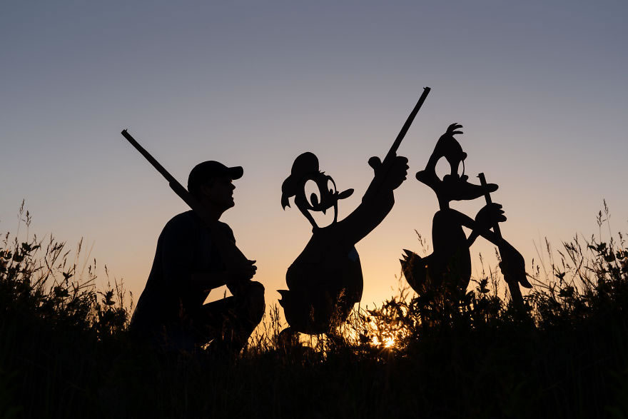 Cardboard Cutouts Funny Photos During Sunsets By John Marshal