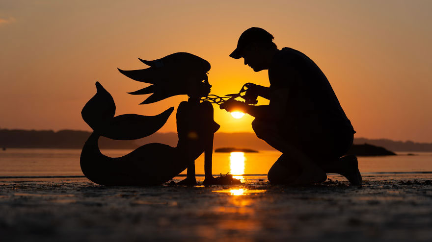 Cardboard Cutouts Funny Photos During Sunsets By John Marshal