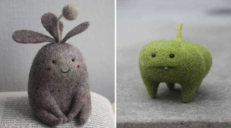Moscow Based Artist Creates Whimsical Wool Creatures Look Like They Belong In A Magical Woodland