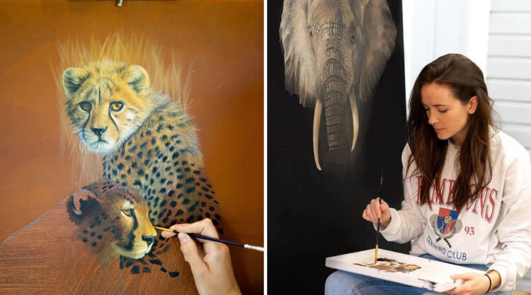 Artist Sophie Green Creates Realistic Animal Paintings To Promote Wildlife Conservation