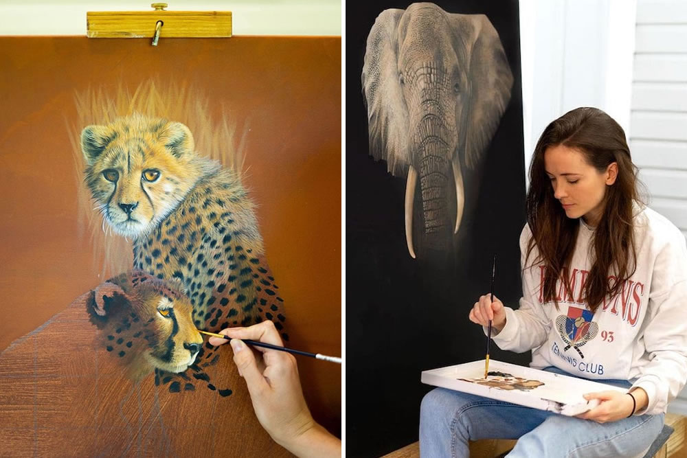 Artist Sophie Green Creates Realistic Animal Paintings To Promote Wildlife Conservation