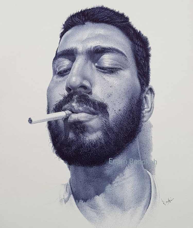 Realistic Portraits Using Ballpoint Pens By Enam Bosokah