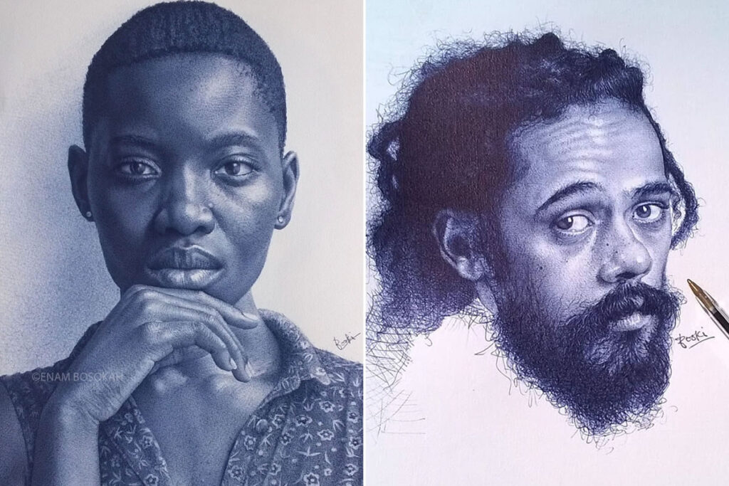 This Artist Draws Amazing Realistic Portraits Using Only Ballpoint Pens