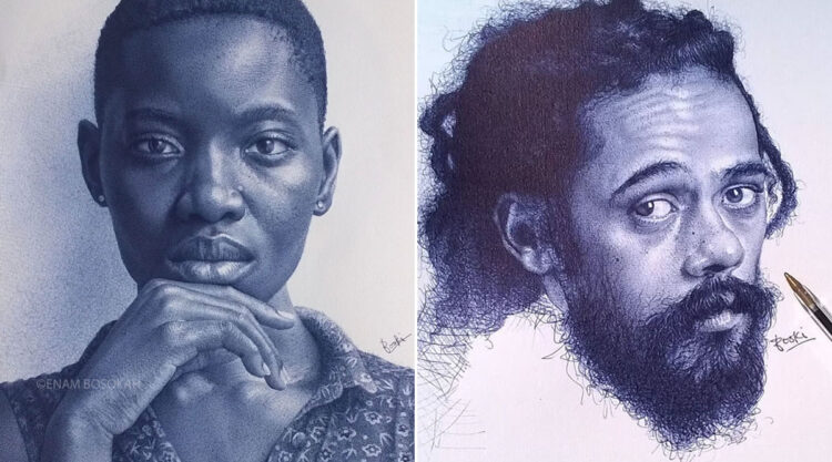 This Artist Draws Amazing Realistic Portraits Using Only Ballpoint Pens