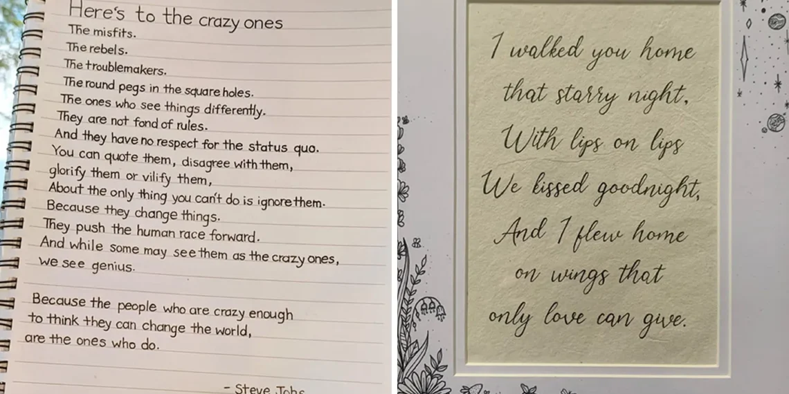 Beautiful handwriting