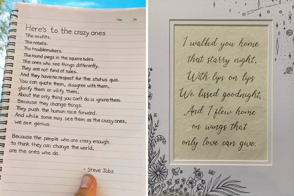 Beautiful and perfect handwritings
