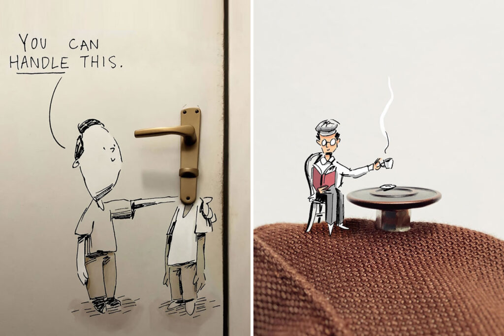 Artist Kristian Mensa Creates Fun & Innovative Drawings That Incorporate Everyday Objects