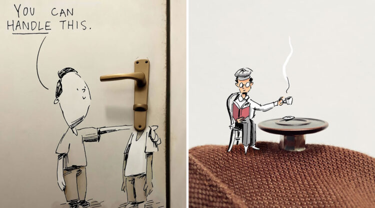 Artist Kristian Mensa Creates Fun & Innovative Drawings That Incorporate Everyday Objects