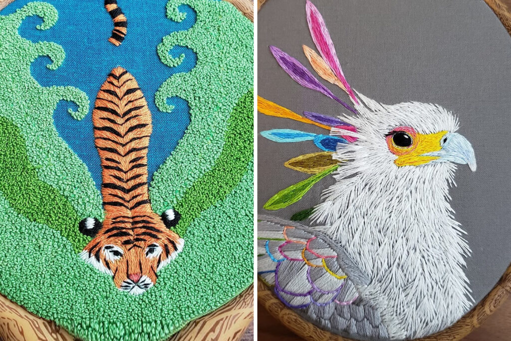 Beautiful And Colorful Embroidery Of Animals By Laura McGrarrity