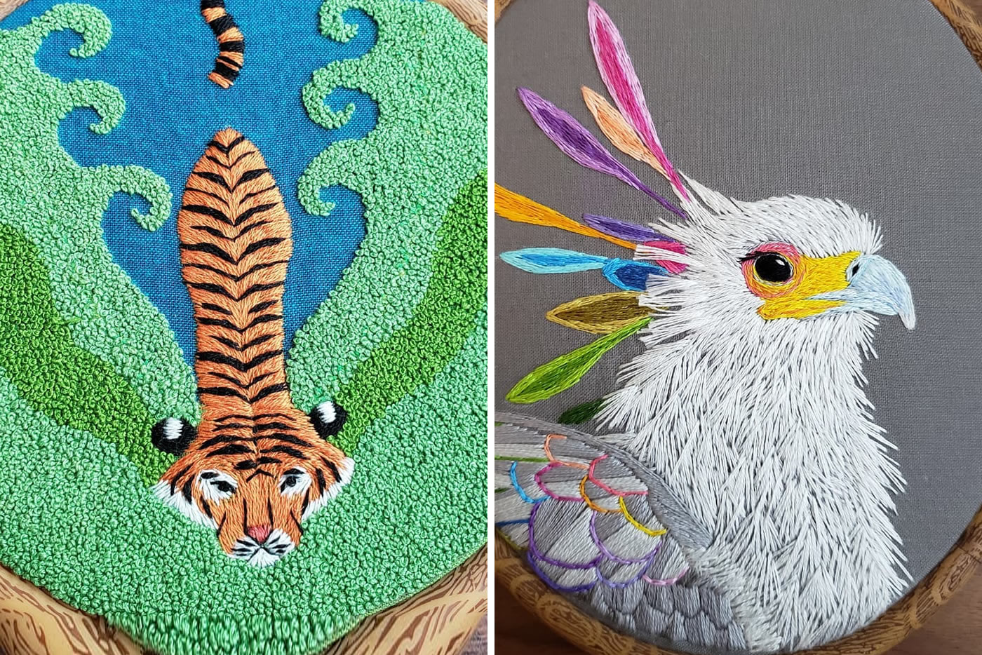 Beautiful And Colorful Embroidery Of Animals By Laura McGrarrity