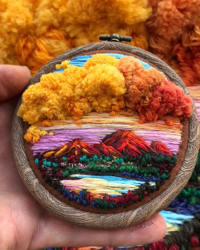 Artist Vera Shimunia Creates Embroidery Pieces That Look Like Mini Paintings