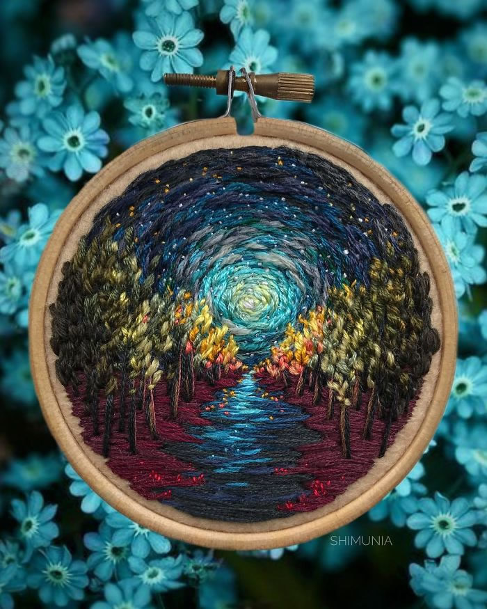 Embroidery Like Mini Paintings By Vera Shimunia