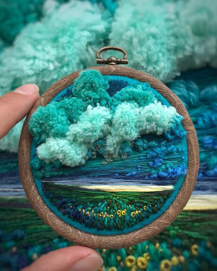 Embroidery Like Mini Paintings By Vera Shimunia