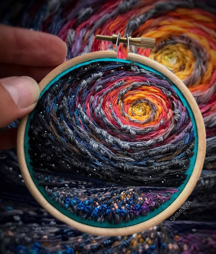 Artist Vera Shimunia Creates Embroidery Pieces That Look Like Mini