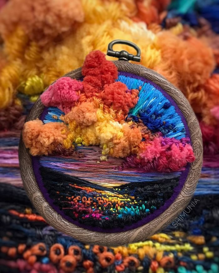 Artist Vera Shimunia Creates Embroidery Pieces That Look Like Mini Paintings