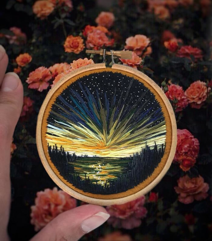 Embroidery Like Mini Paintings By Vera Shimunia