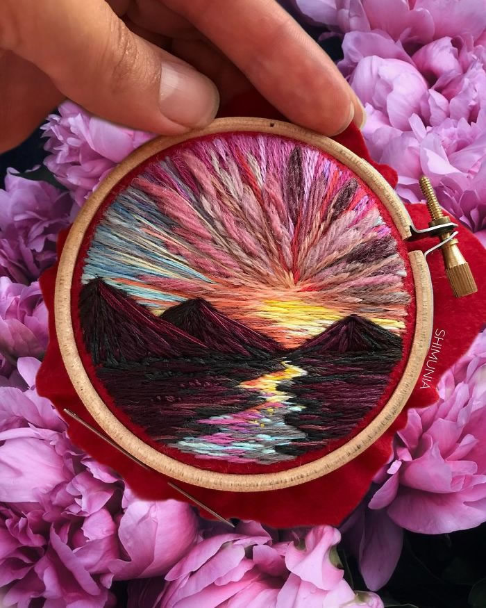 Artist Vera Shimunia Creates Embroidery Pieces That Look Like Mini Paintings