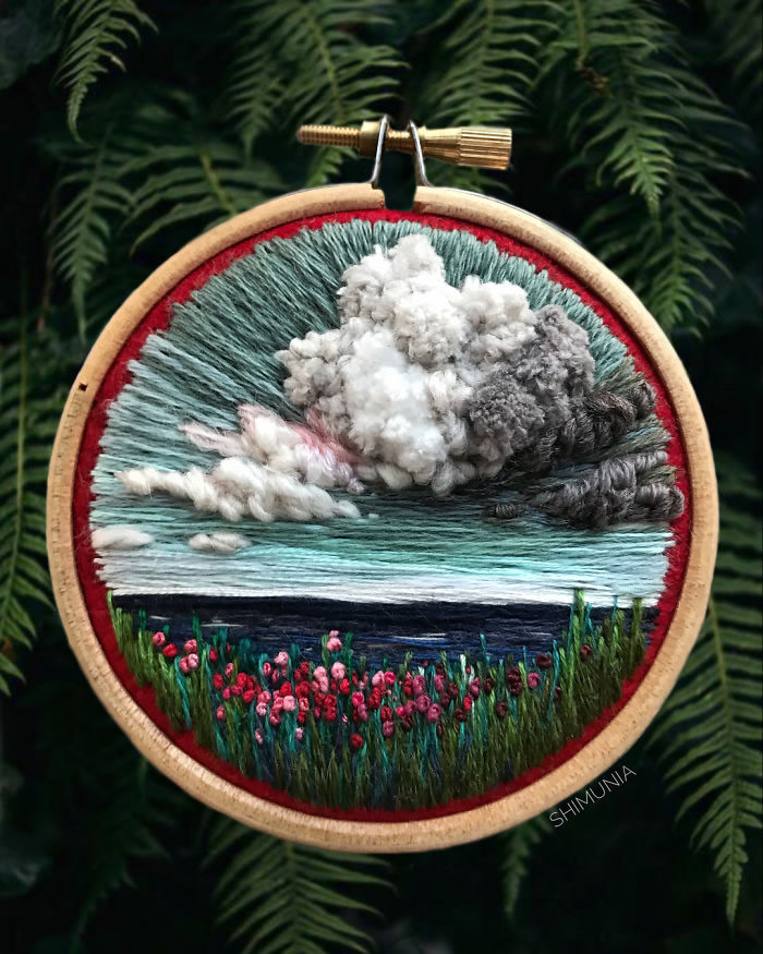 Artist Vera Shimunia Creates Embroidery Pieces That Look Like Mini Paintings