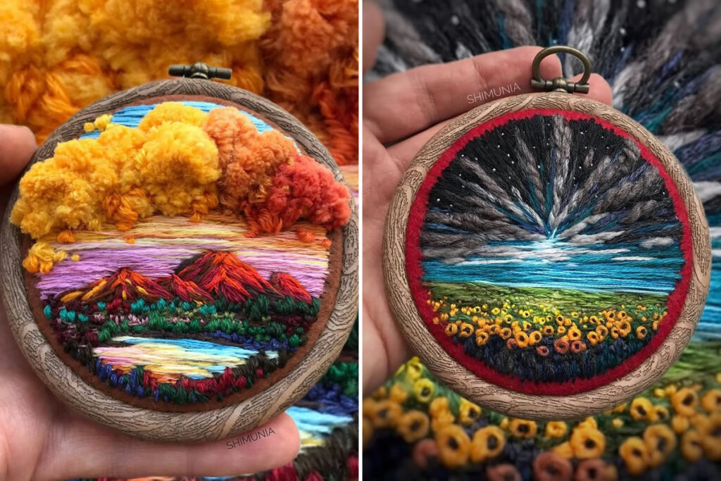 Embroidery Like Mini Paintings By Vera Shimunia