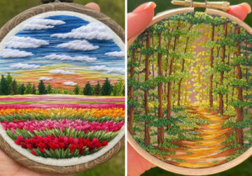 Stunning Embroidery Hoop Arts Of Natural Landscapes By Sew Beautiful