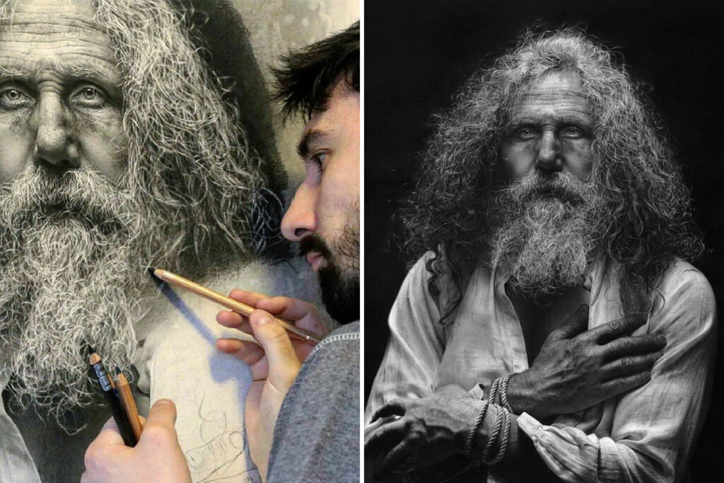 Artist Creates Hyperrealistc Portraits Using Graphite Pencil And Charcoal That Look Like Photos
