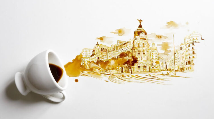 Italian Artist Giulia Bernardelli Creates Amazing Artwork Using Spilled Coffee