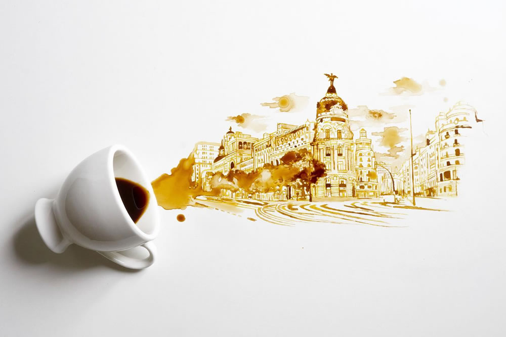 Italian Artist Giulia Bernardelli Creates Amazing Artwork Using Spilled Coffee