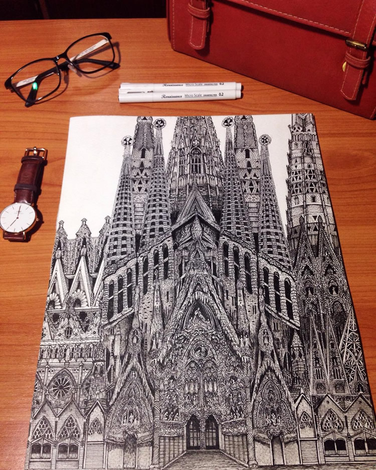 Detailed Architecture Drawings by Emi Nakajima