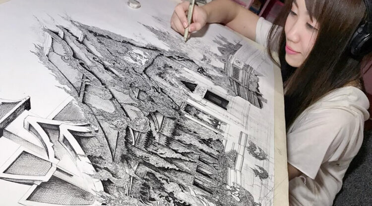 Artist Creates Incredibly Detailed Architecture Drawings That You Could Stare At For Hours