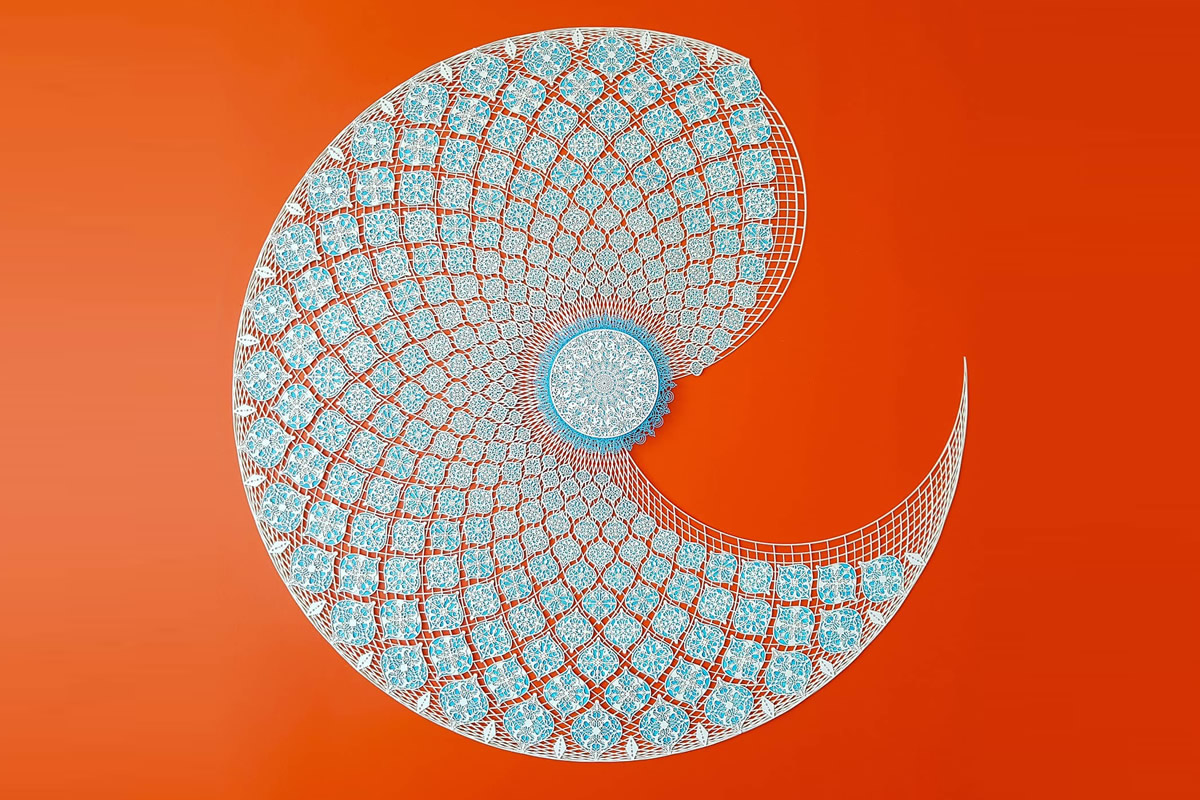 Artist Julia Ibbini Creates Detailed & Decorative Laser Cut Paper Compositions with Hand-Painted Ink