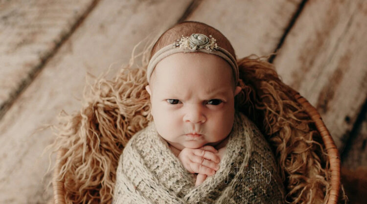 Adorable Baby's Photos Go Totally Viral Because She's Just So Grumpy Expression