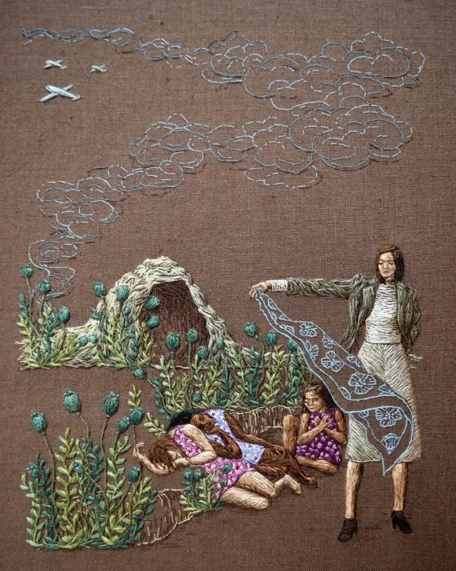 Embroidered Paintings By Michelle Kingdom