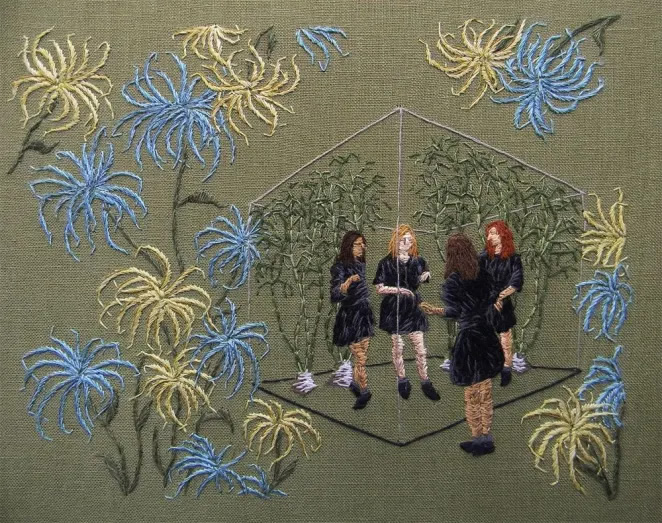 Embroidered Paintings By Michelle Kingdom