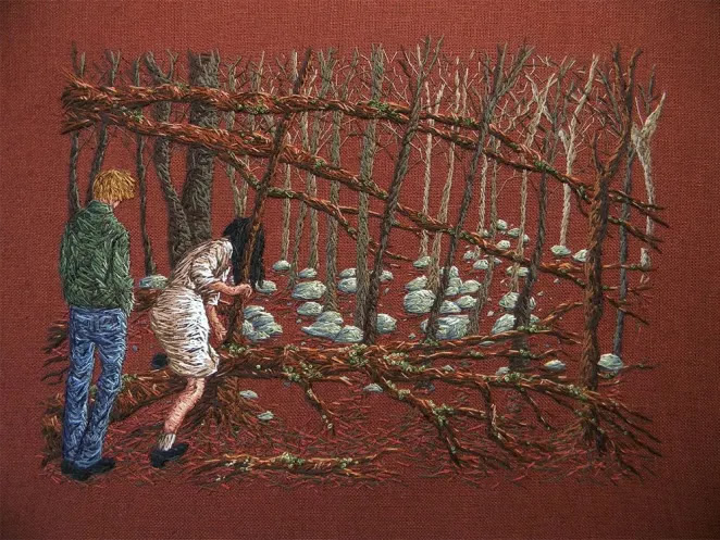 Embroidered Paintings By Michelle Kingdom