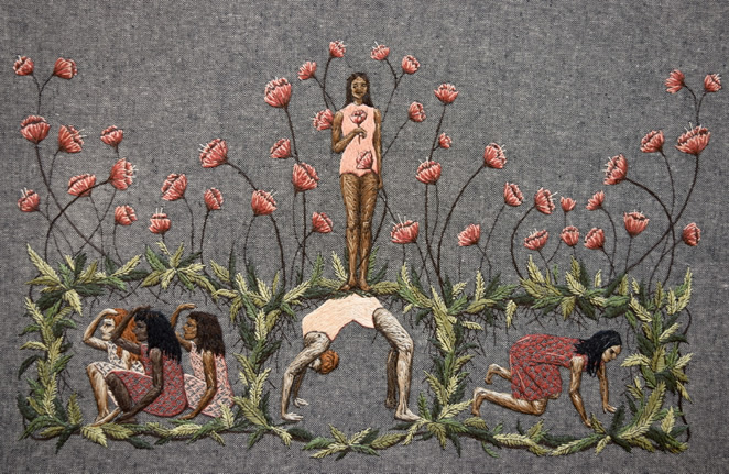 Embroidered Paintings By Michelle Kingdom