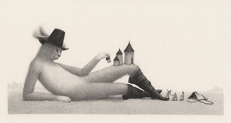 Ilustrações em preto e branco de David Alvarez
