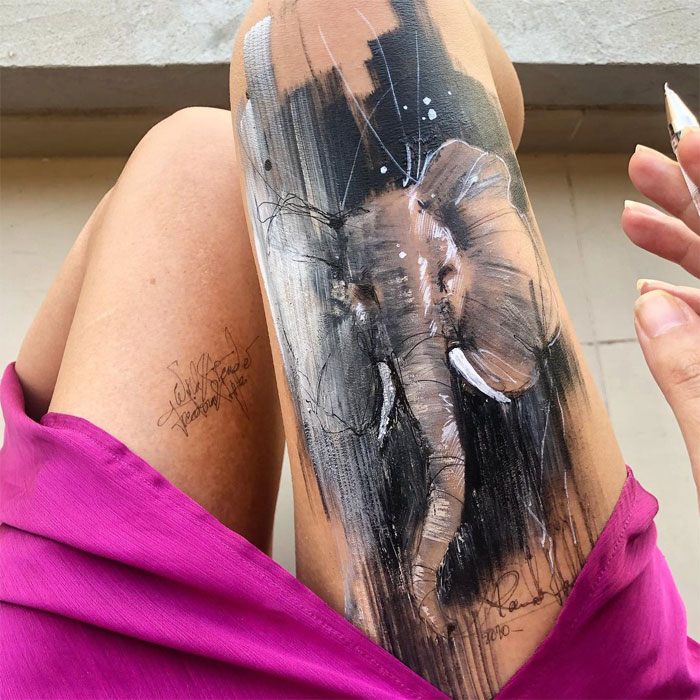 Ink Drawings Made On The Thighs By Randa Haddadin