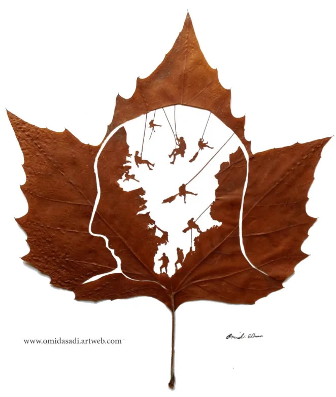 Beautiful Leaf Art By Omid Asadi