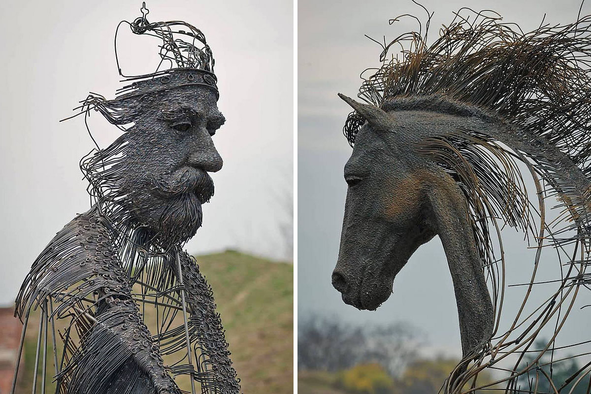 Artist Darius Hulea Sculptures Portraits Of Historical Figures Using Industrial Metal Wires