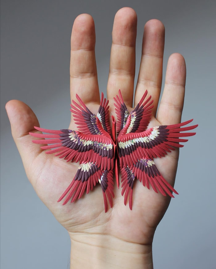 Guindastes de papel de origami por Cristian Marianciuc