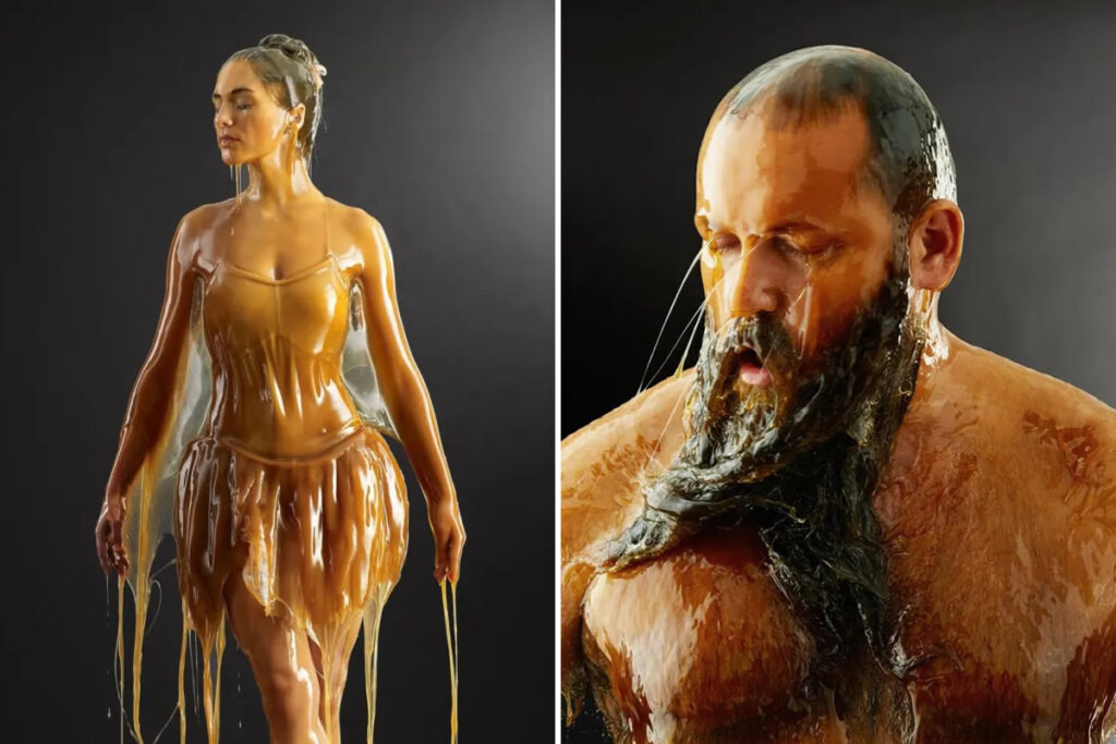 Photographer Blake Little Created Conceptual Series Of Human Bodies Totally Covered With Honey