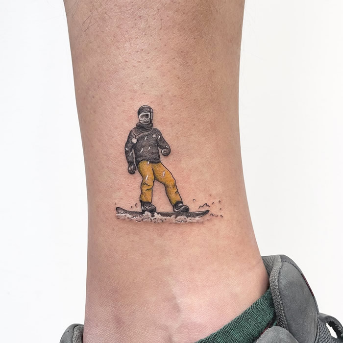 Hiking through the backcountry with my snowboard by Liam  No Regrets  Cheltenham  rtattoos