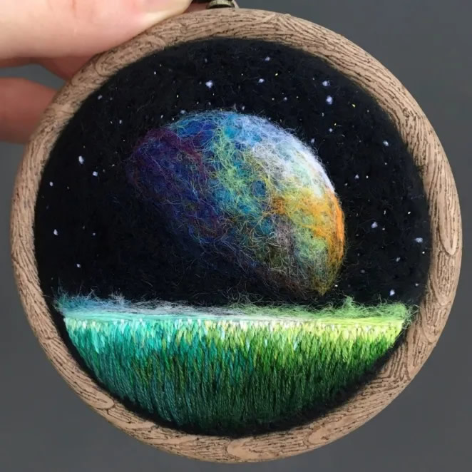 Needle Felted And Embroidered Art By Yuliya Krishchik