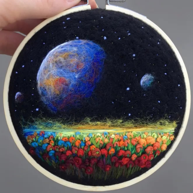 Needle Felted And Embroidered Art By Yuliya Krishchik